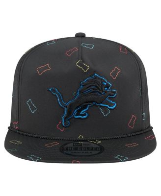 Мужская черная бейсболка для гольфа Detroit Lions Gummy Snapback от New Era