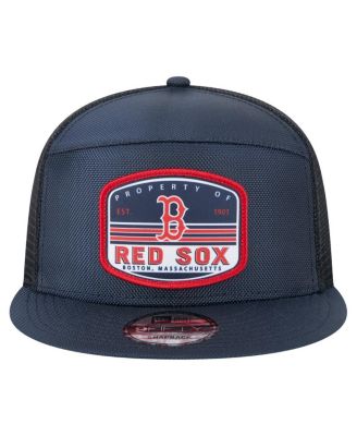 Мужская бейсболка-бейсболка дальнобойщика New Era темно-синего цвета Boston Red Sox с разрезной вставкой длиной 9 футов 5 дюймов