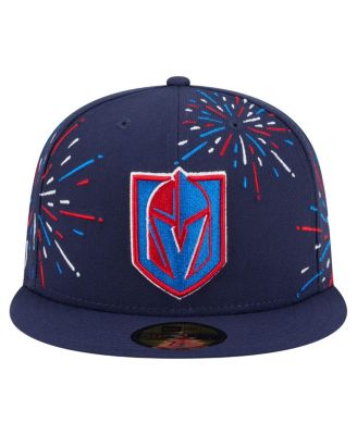 Мужская приталенная шляпа New Era темно-синего цвета Vegas Golden Knights Americana Fireworks 59 размера 