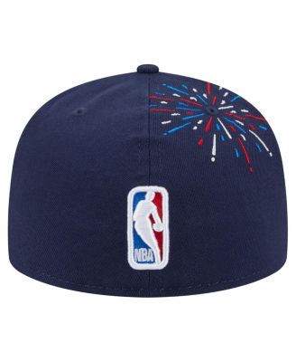Men's Navy Golden State Warriors Americana Fireworks 59FIFTY Fitted Hat