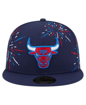 Мужская приталенная шляпа New Era темно-синего цвета Chicago Bulls Americana Fireworks 59 размера 
