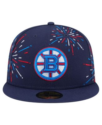 Мужская приталенная шляпа New Era темно-синего цвета Boston Bruins Americana Fireworks 59 размера 