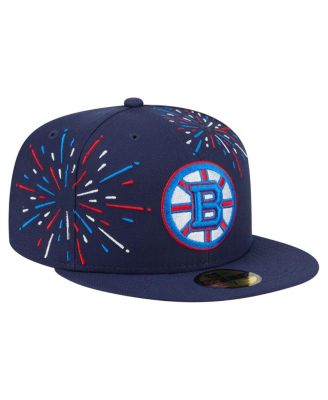 Men's Navy Boston Bruins Americana Fireworks 59FIFTY Fitted Hat