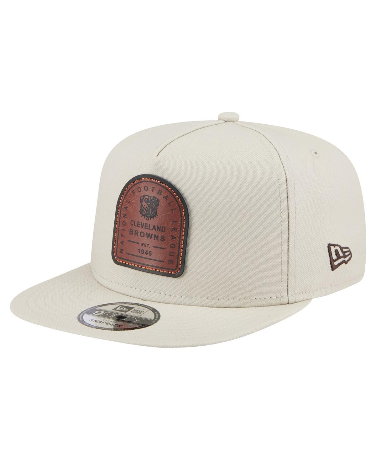 NEW ERA MEN'S STONE CLEVELAND BROWNS PREMIER 9FIFTY SNAPBACK HAT 