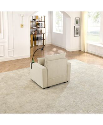  1 Pc   Cozy Corduroy   Storage, Ottoman, Cup Holders, Charging Ports   Modern Sofa