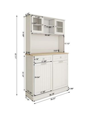 Streamdale Kitchen Trash Cabinet with Shelves and Drawers