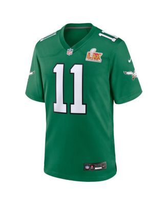 Мужская майка Nike A.J. Brown Kelly Green Philadelphia Eagles Super Bowl LIX для 2-й альтернативной игры