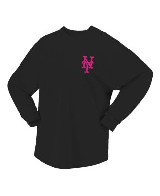 Women's Black New York Mets Neon Jersey Long Sleeve T-Shirt