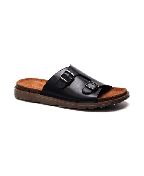 Мужские сандалии A. Veer Havana Double Strap, цвет: Чёрный