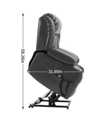 Power Lift Massage Recliner Chair with 8 Massage Points, Gray