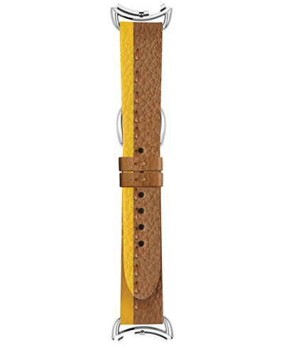Fendi Timepieces Women's Selleria Yellow & Brown Leather Watch Strap S03RR17RA2S