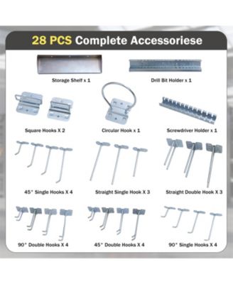 Wall-Mounted Pegboard Kit with 3 Pegboards for Garage Workshop