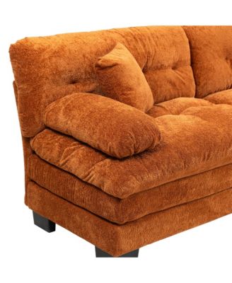 Streamdale L-Shaped Sectional Sofa Sleeper Couch - Orange