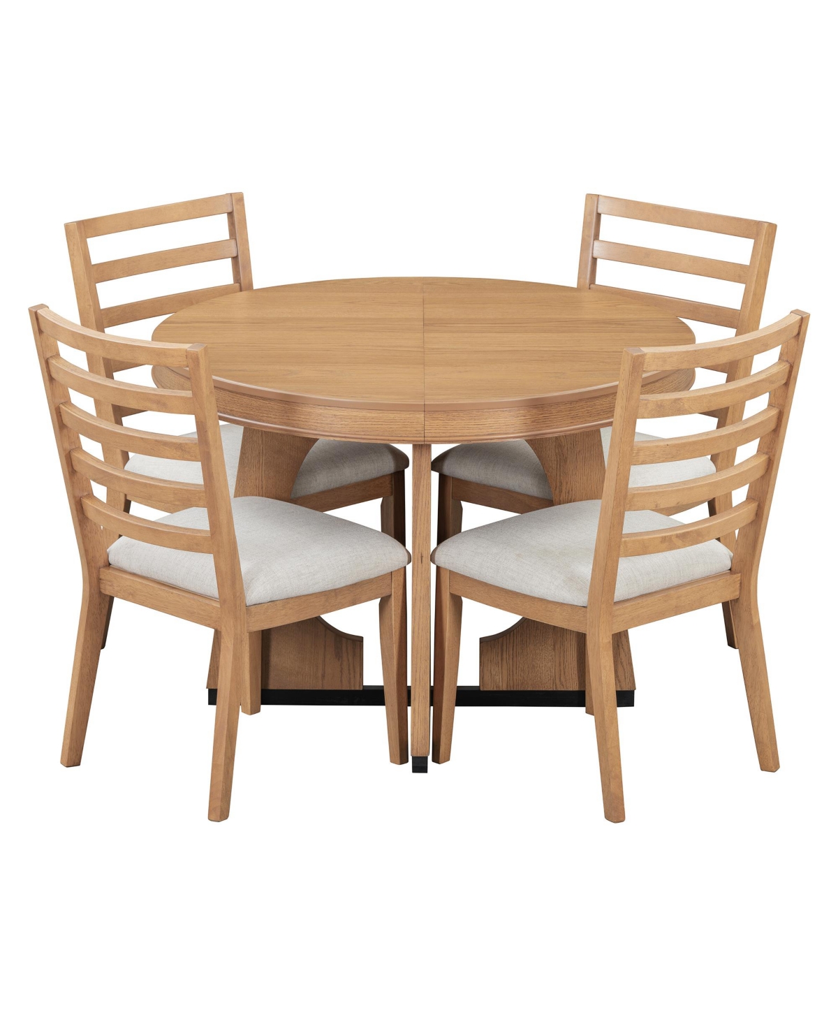 Streamdale 5-Piece Geometric Dining Set with Extendable Table