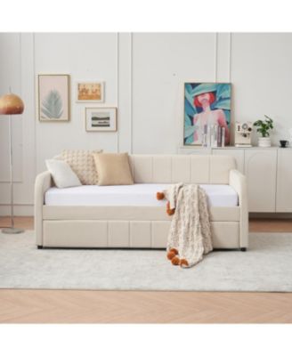 Twin Daybed Frame with Trundle, Sofa Bed for Living Room Guest Room