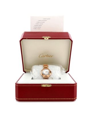 Бывшие в употреблении кварцевые часы Cartier Ballon Bleu de Cartier из розового золота 28 мм