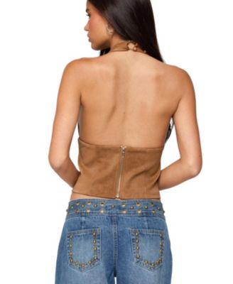 Женский топ на бретелях из искусственной замши с заклепками от Edikted Womens Xaria