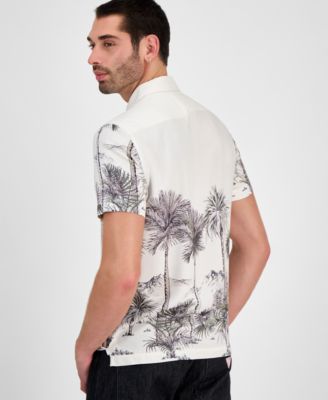 Мужская рубашка GUESS Palm Canyon с коротким рукавом и пуговицами спереди