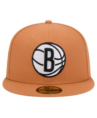 Мужская коричневая шляпа New Era Brooklyn Nets Color Pack 59, приталенная по фигуре.