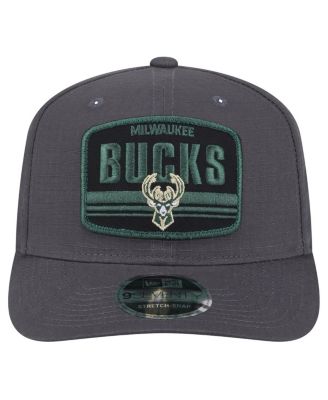 Мужская графитовая кепка с регулируемой нашивкой Milwaukee Bucks Team Elevated Patch 9SEVENTY от New Era