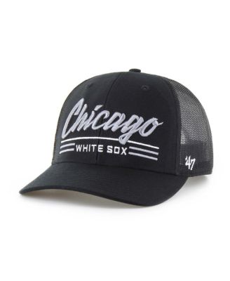 '47 Brand - Men's Black Chicago White Sox Garner Trucker Adjustable Hat