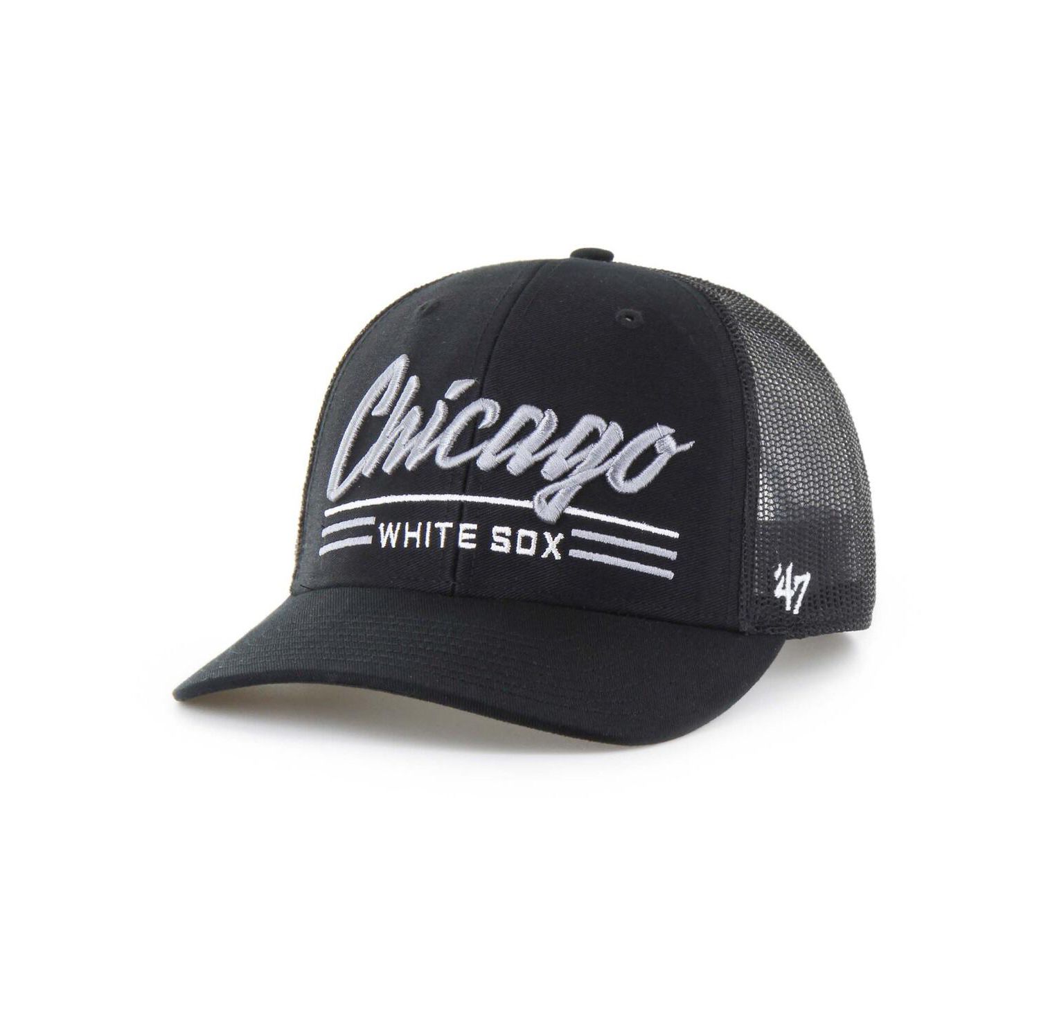 Men's Black Chicago White Sox Garner Trucker Adjustable Hat