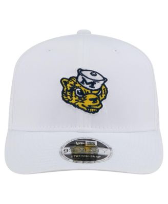 Мужская белая шляпа Michigan Wolverines от New Era для прыжков в высоту 9SEVENTY с эластичной застежкой