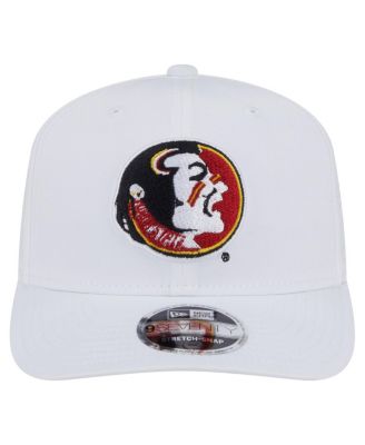 Мужская белая шляпа New Era от Florida State Seminoles для прыжков в высоту 9SEVENTY с эластичной застежкой