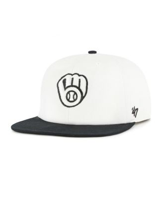 Брендовая мужская кепка Milwaukee Brewers Foundation Captain Snapback от бренда '47, белая/черная