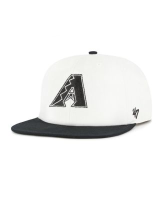 Брендовая мужская белая/черная кепка Arizona Diamondbacks Foundation Captain Snapback 47-го года выпуска.