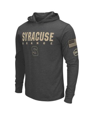 Мужская футболка Colosseum Heather Black Syracuse Orange OHT Military Appreciation с капюшоном и длинными рукавами в стиле милитари