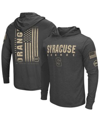 Colosseum - Men's Heather Black Syracuse Orange OHT Military Appreciation Long Sleeve Hoodie T-Shirt