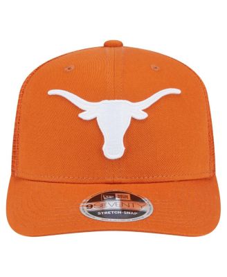 Мужская Техасская оранжевая кепка Texas Longhorns Primary 9SEVENTY Trucker со стрейч-застежкой от New Era