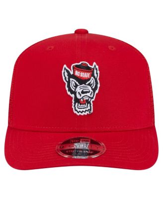 Мужская красная кепка-стрейч-бейсболка для дальнобойщиков New Era Red NC State Wolfpack Primary 9SEVENTY
