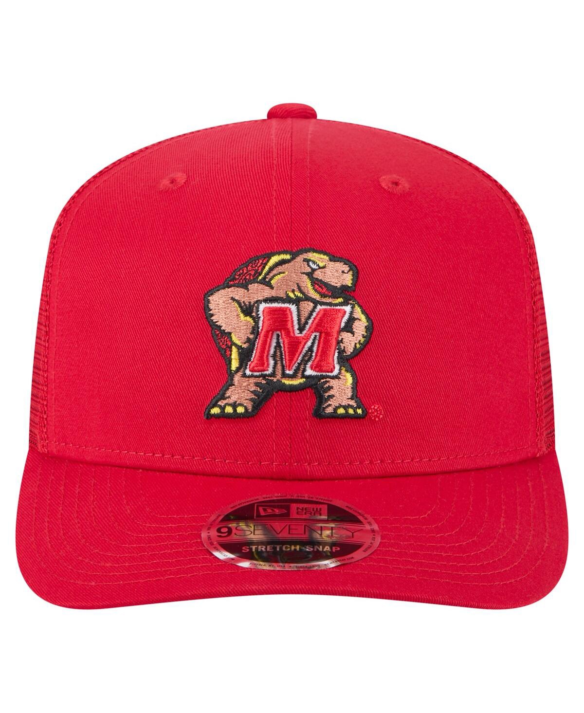 NEW ERA MEN'S RED MARYLAND TERRAPINS PRIMARY 9SEVENTY TRUCKER STRETCH-SNAP HAT 
