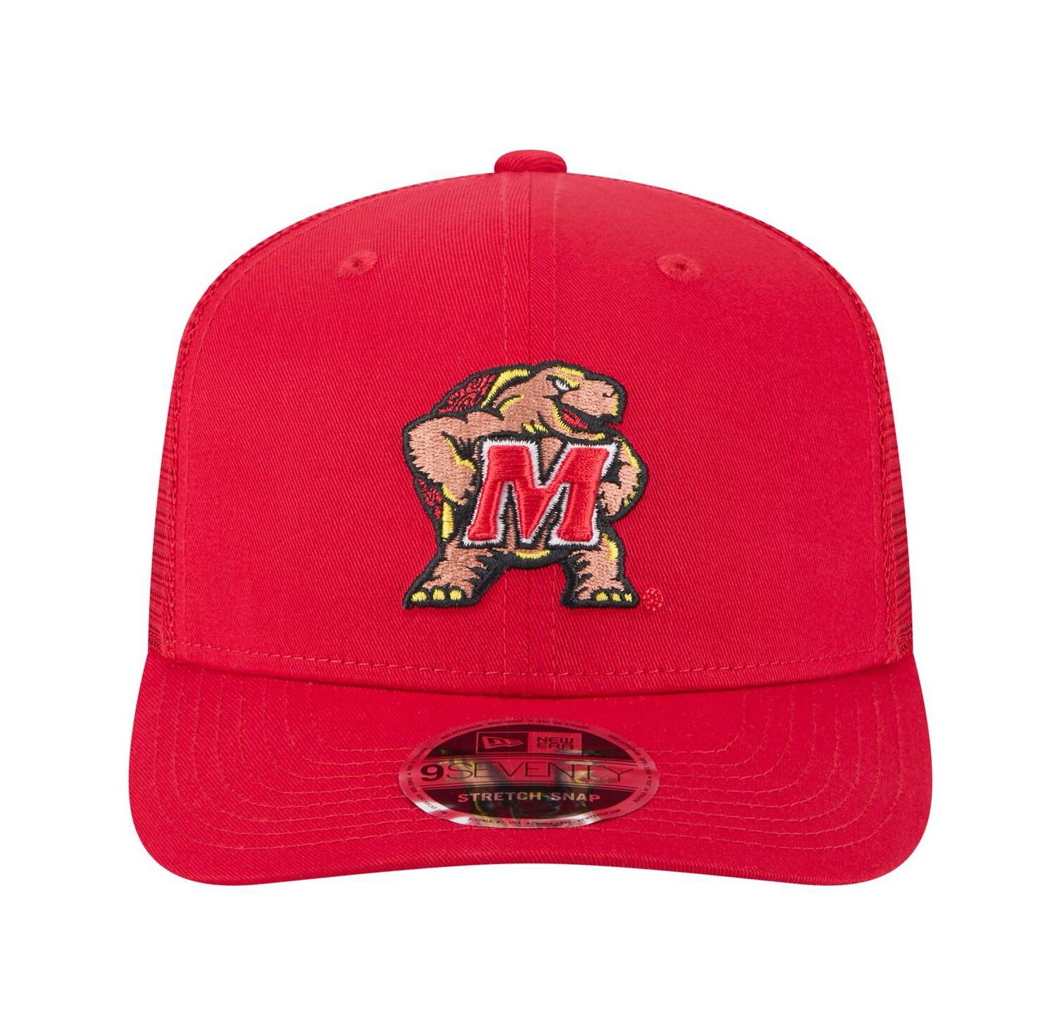 Men's Red Maryland Terrapins Primary 9SEVENTY Trucker Stretch-Snap Hat