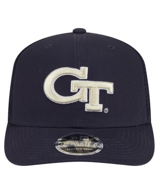 Мужские темно-синие куртки New Era Georgia Tech Yellow Jackets Primary 9SEVENTY Trucker с эластичной застежкой-молнией