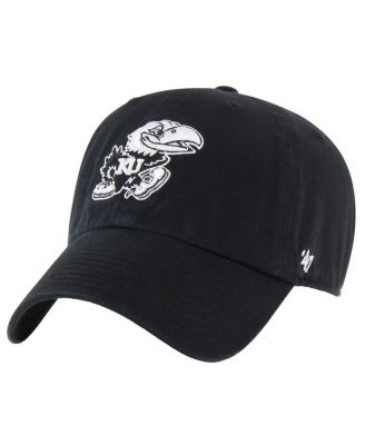 '47 Brand - Men's Black Kansas Jayhawks Clean Up Adjustable Hat