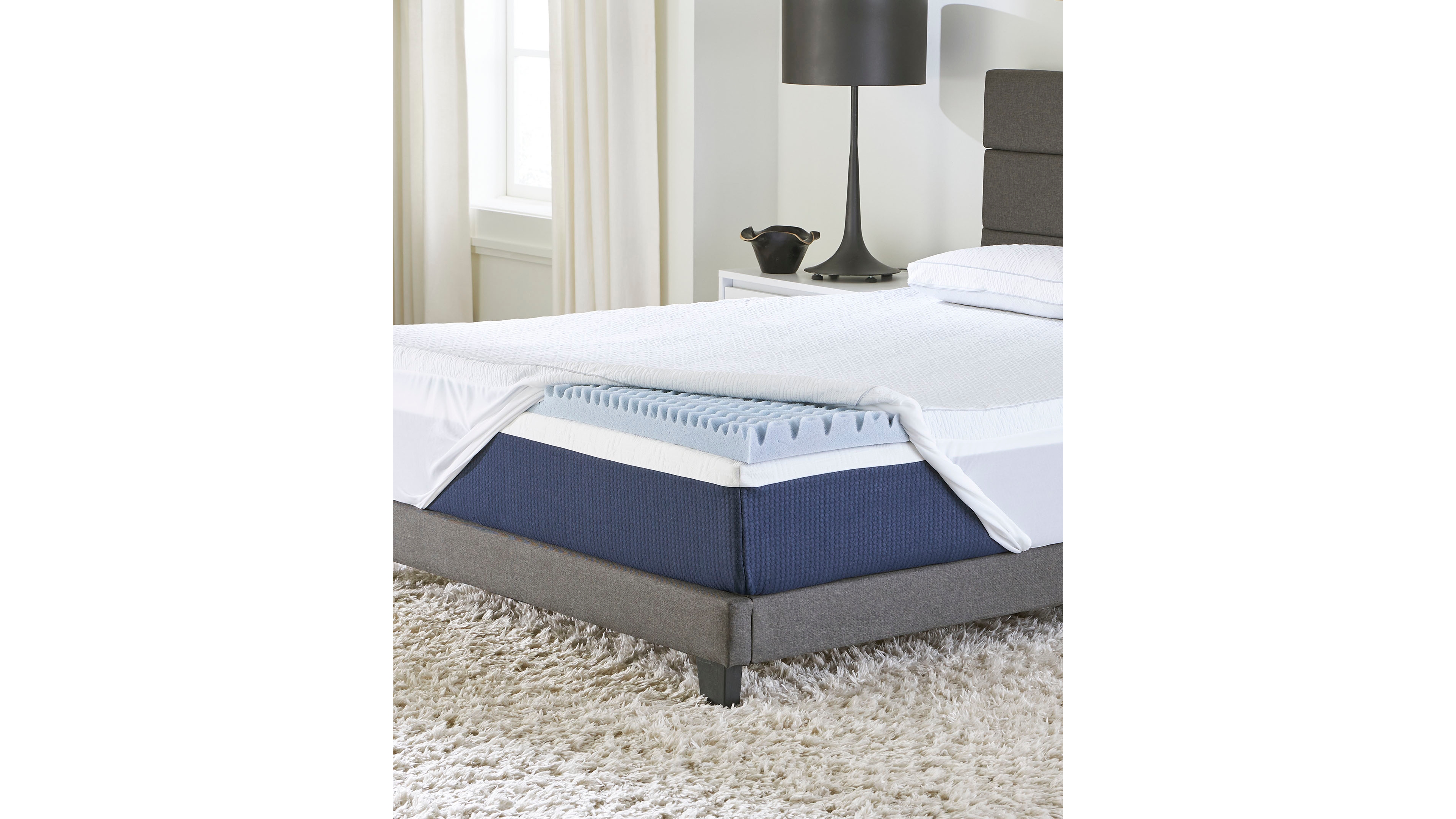 Comfort Tech 2" Convoluted Tranquility Foam Mattress Topper, Queen