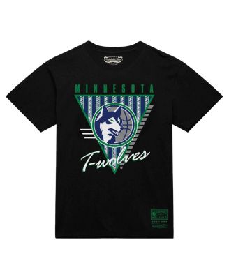 Мужская черная футболка с тремя логотипами из всемирной коллекции Minnesota Timberwolves от Mitchell & Ness