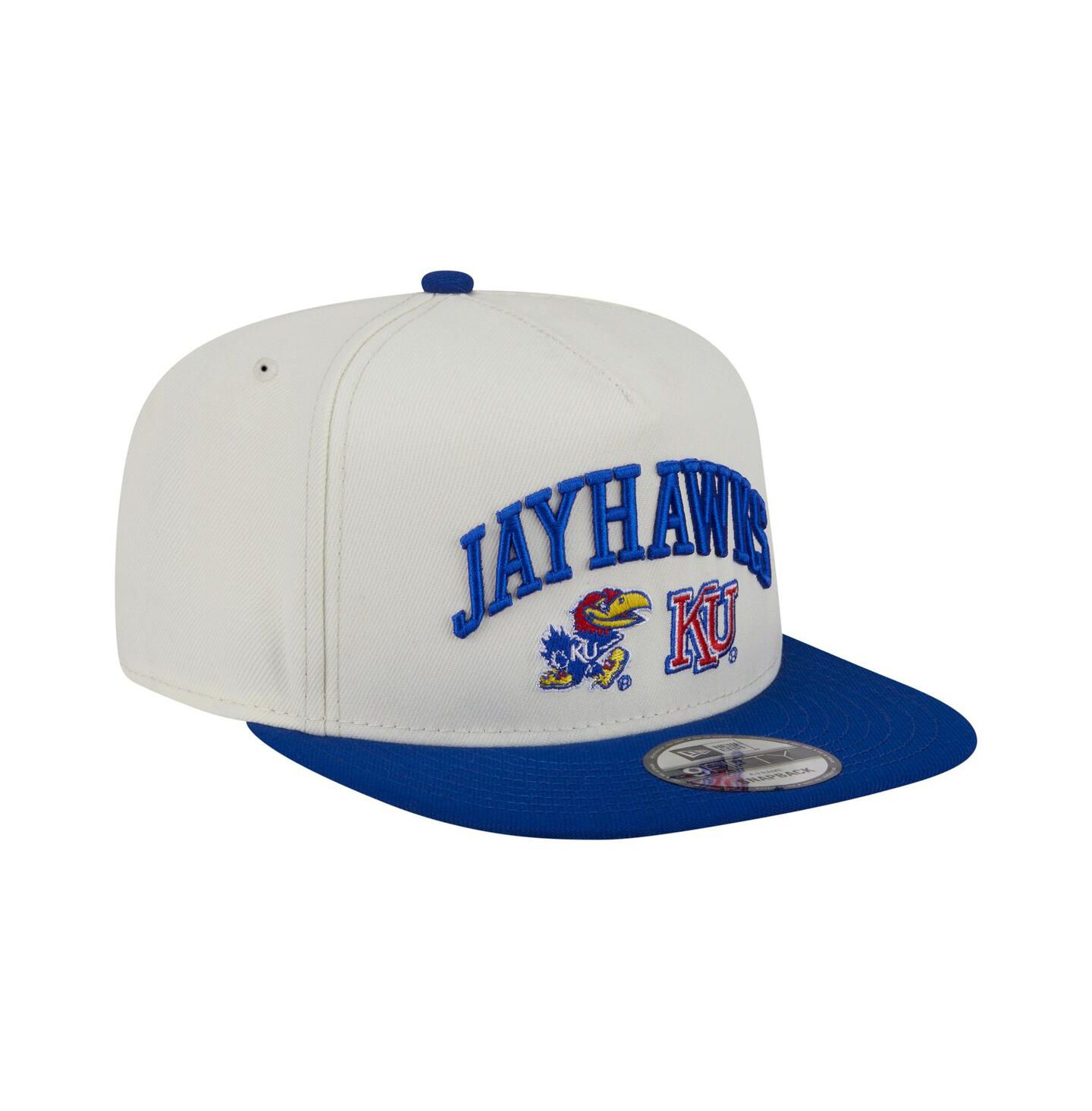 Мужская кепка New Era White Kansas Jayhawks Collegiate 9FIFTY A-Frame Snapback Hat — фото 3