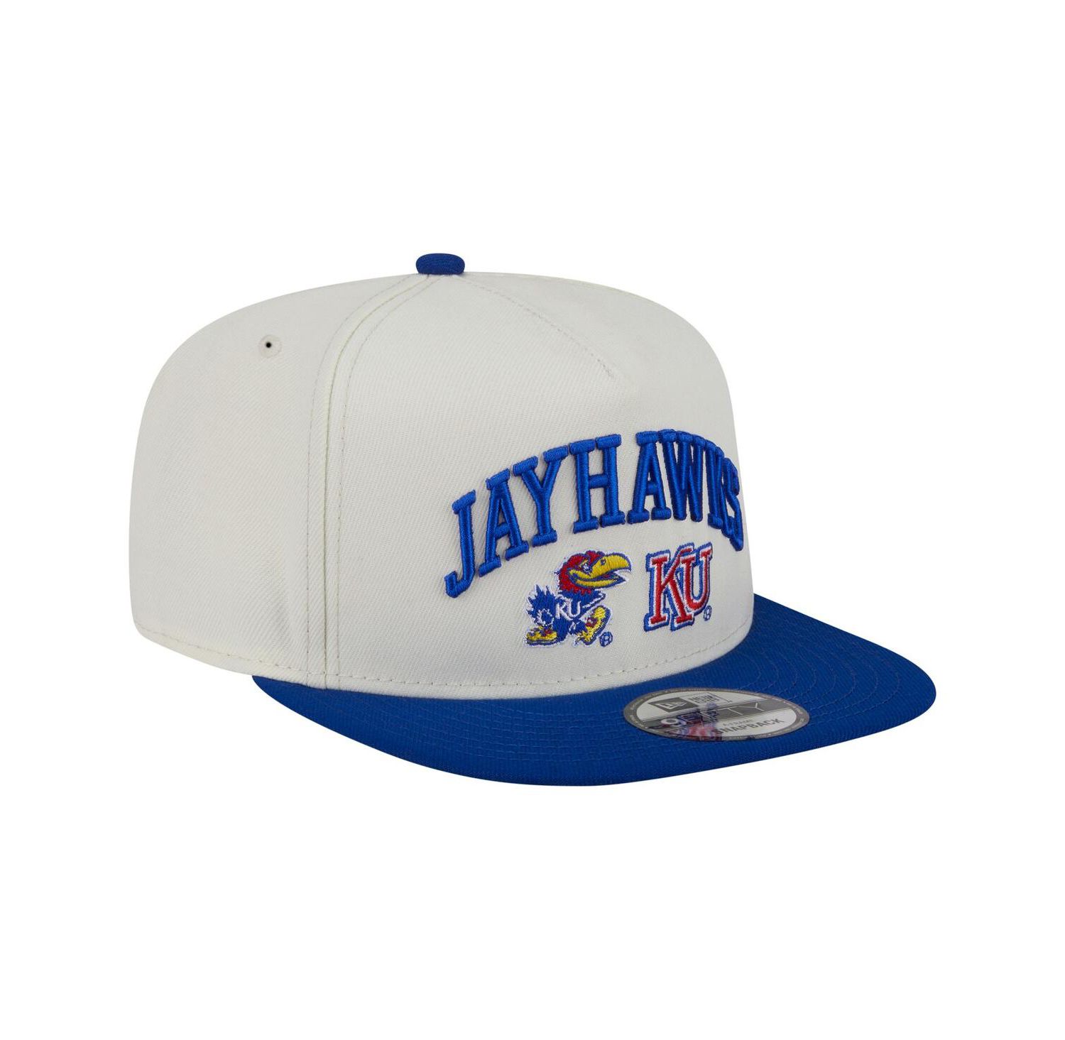 Men's White Kansas Jayhawks Collegiate 9FIFTY A-Frame Snapback Hat