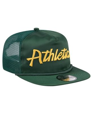 Men's Green Athletics Retro Satin Script Golfer Adjustable Hat