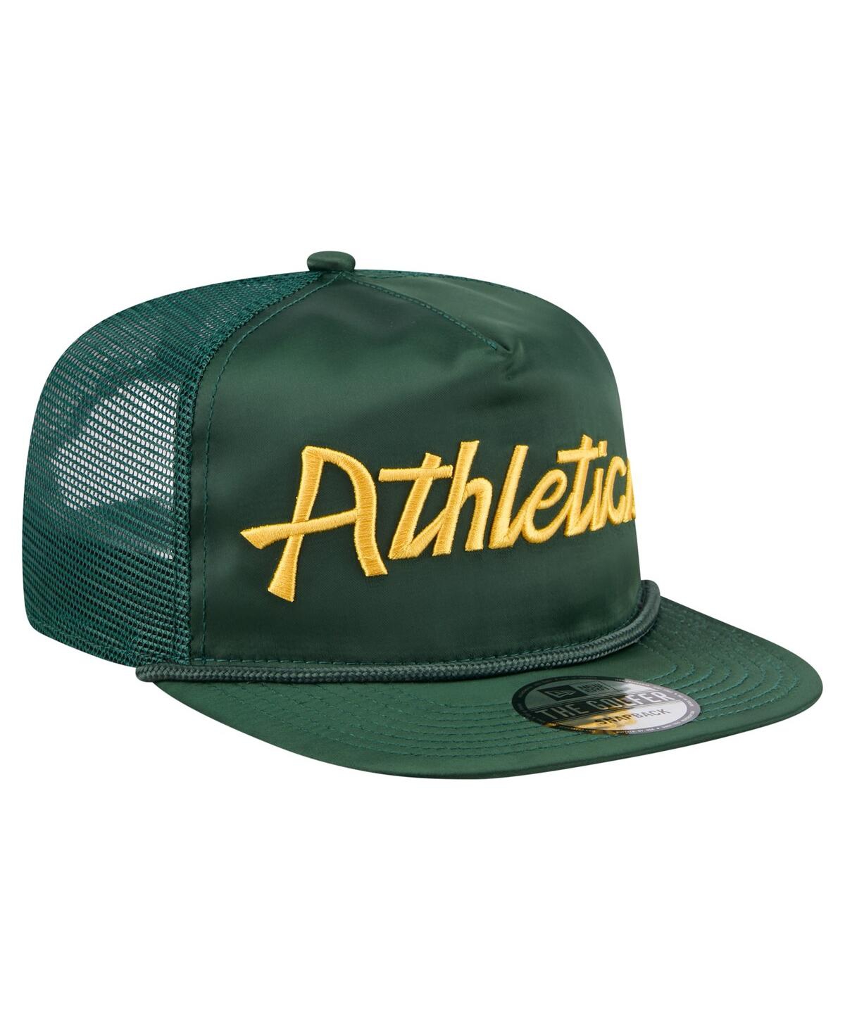 NEW ERA MEN'S GREEN ATHLETICS RETRO SATIN SCRIPT GOLFER ADJUSTABLE HAT 