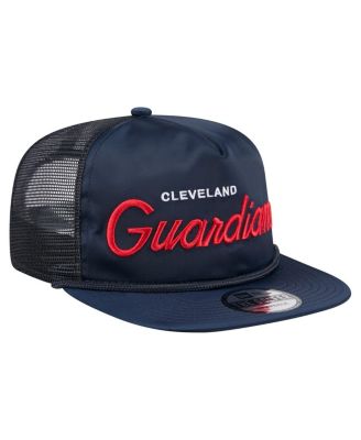 Men's Navy Cleveland Guardians Retro Satin Script Golfer Adjustable Hat