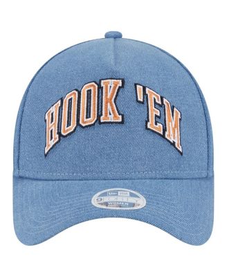 Женская джинсовая шляпа Texas Longhorns A-образной формы New Era с регулируемой длиной 9 футов