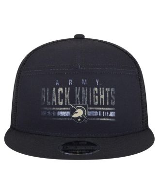 Мужская черная армейская шляпа дальнобойщика New Era Black Knights с разрезной вставкой длиной 9 футов и 5 дюймов Snapback