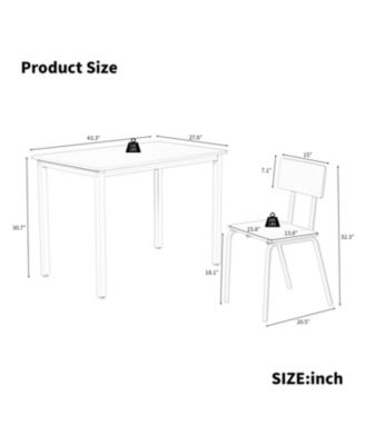 5-Piece Dining Set for 4 Kitchen Table & Chairs, Metal & MDF, Compact
