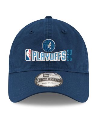 Мужская бейсболка New Era Navy Minnesota Timberwolves 2025 Плей-офф НБА с регулируемой длиной 925 мм