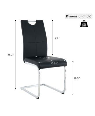 Rectangular Glass Dining Table Set with PU Chairs (Set of 5)